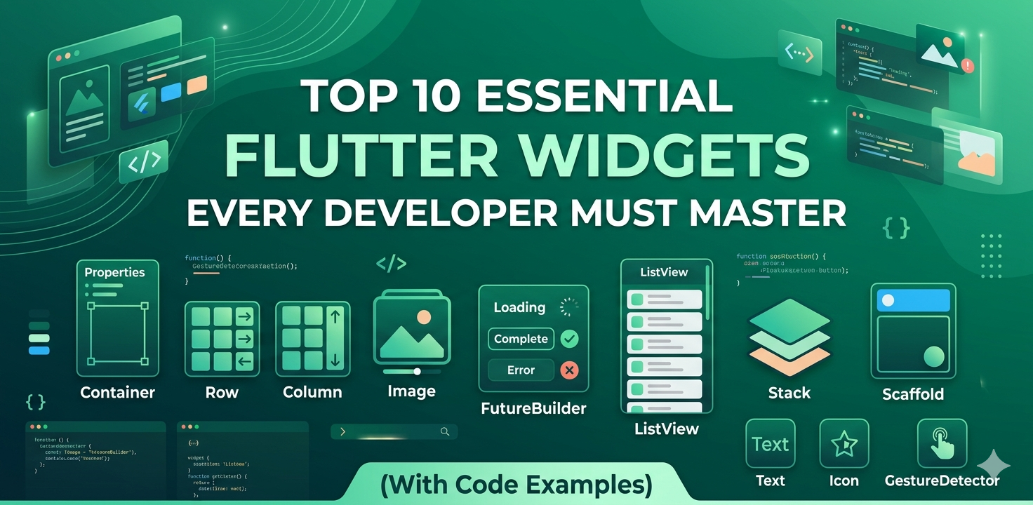 Top 10 Essential Flutter Widgets Every Developer Must Master (With Code Examples)