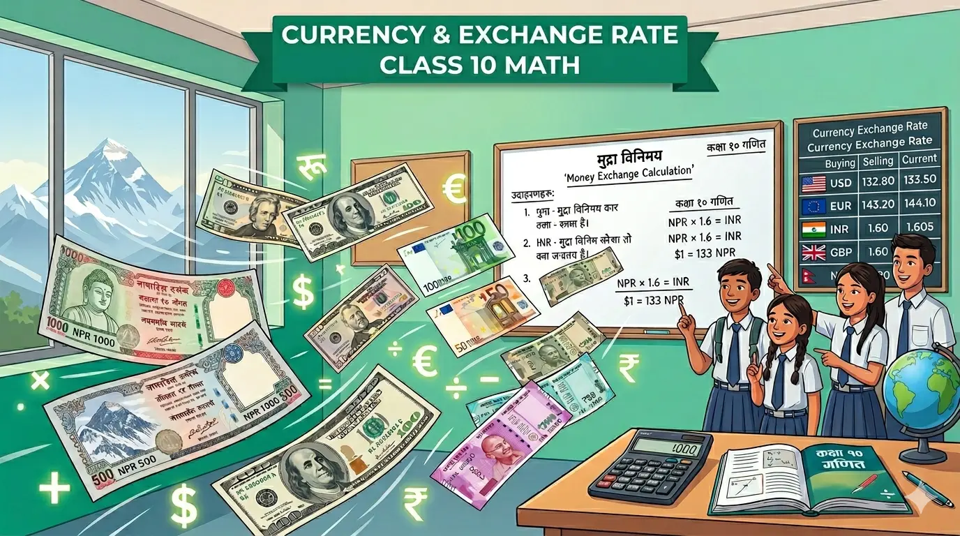 Currency and Exchange Rate Class 10 Mathematics | SEE Notes, Formulas, PPTX & Solved Questions – Class 10 Math blog by Hupen