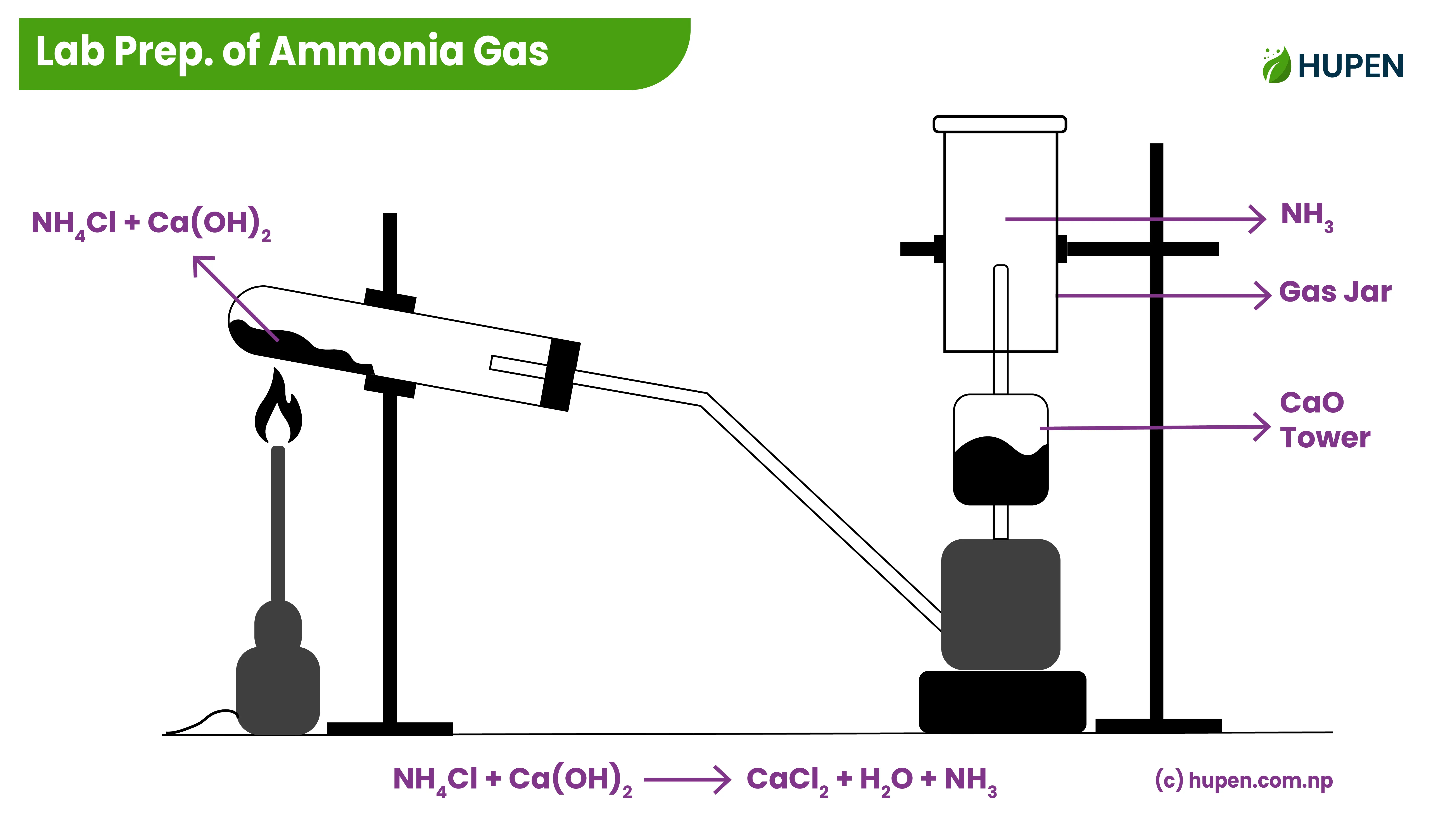 Laboratory Preparation of Ammonia Gas | Hupen
